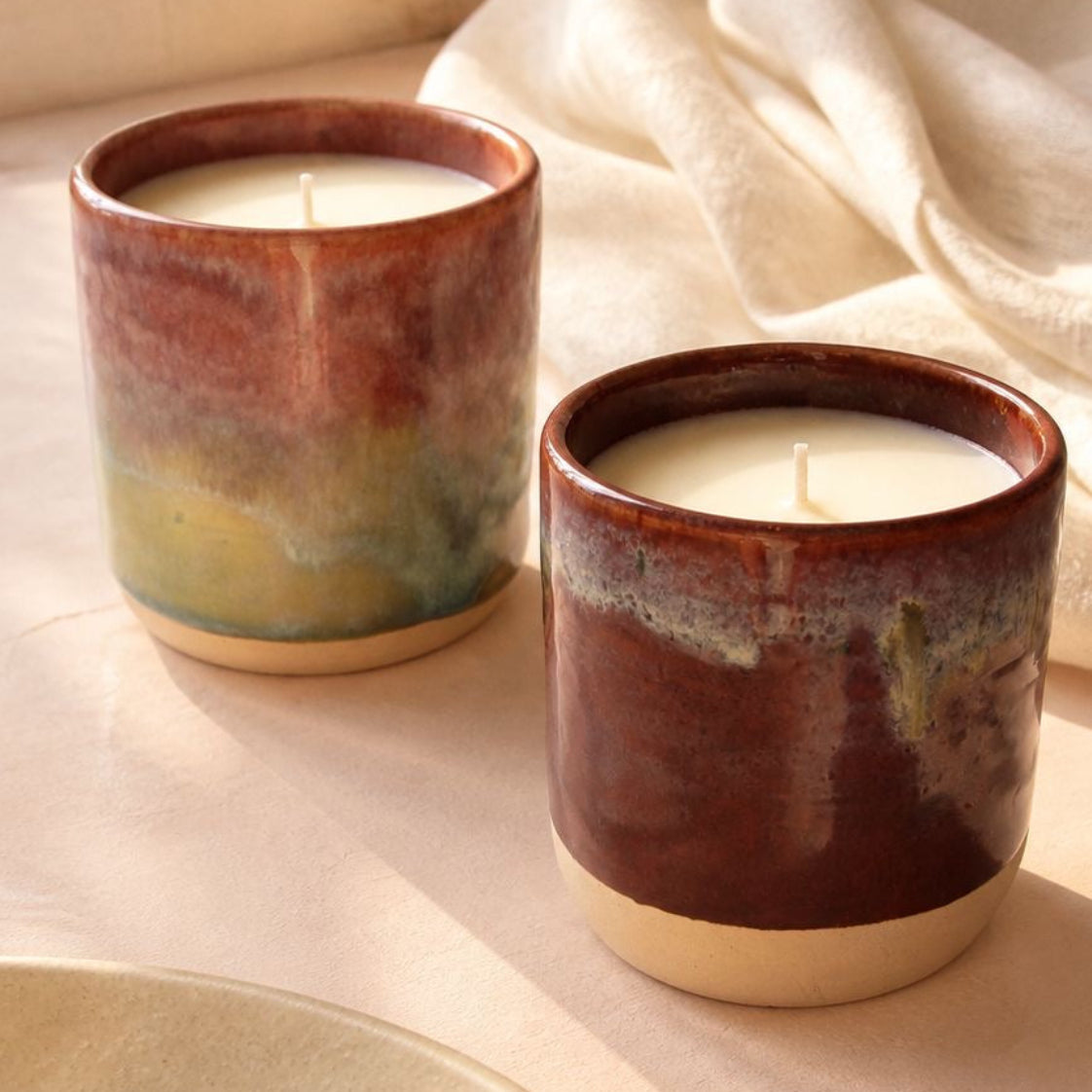 Handmade Lavender Ceramic Candle – 10 oz Artisan Vessel