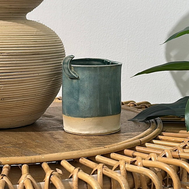 Moon Handmade Ceramic Candles-Green