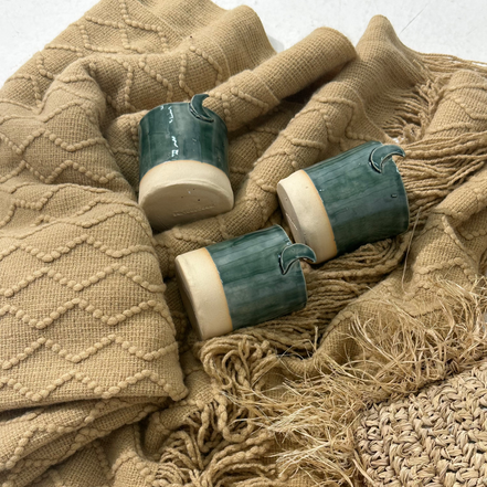 Moon Handmade Ceramic Candles-Green